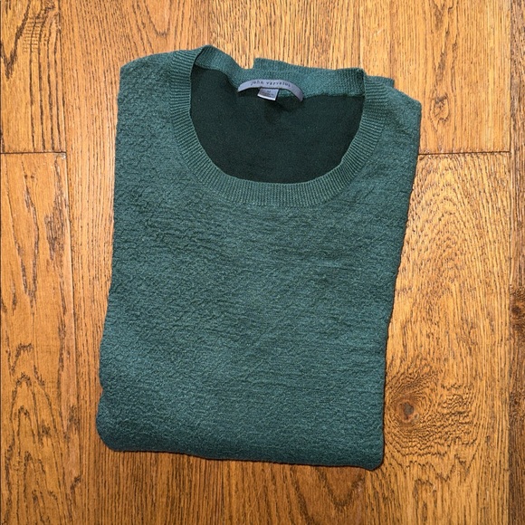 John Varvatos Collection Green Linen Crew Neck Sweater - Picture 9 of 14